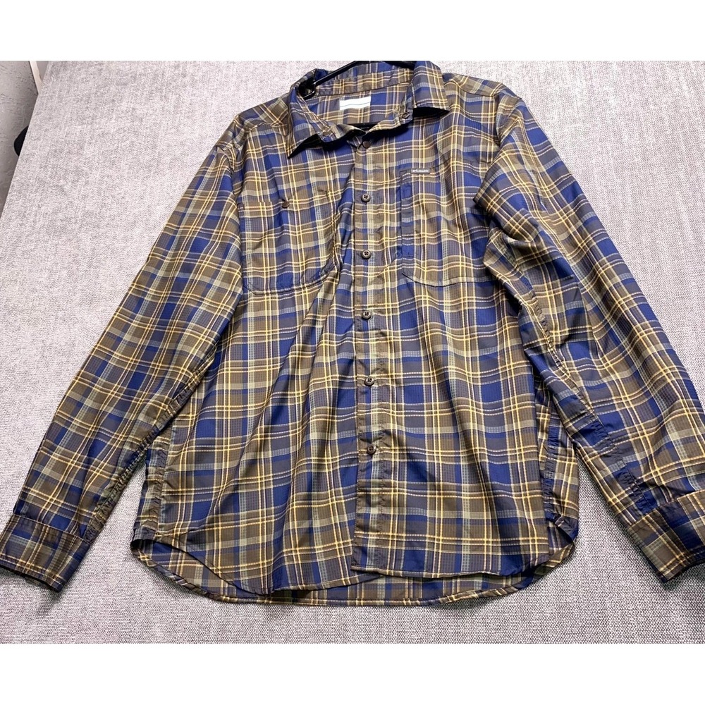 Columbia Silver Ridge Utility Lite Shirt Mens L Multicolor Plaid Outdoor AM3599